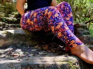 Vintage LulaRoe Leggings Womens One Size Purple Floral Mid-Rise