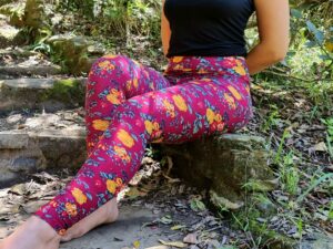 Lularoe One Size OS Blue Yellow Orange Pink Floral Buttery Soft Leggings -  OS fits Adults 2-10